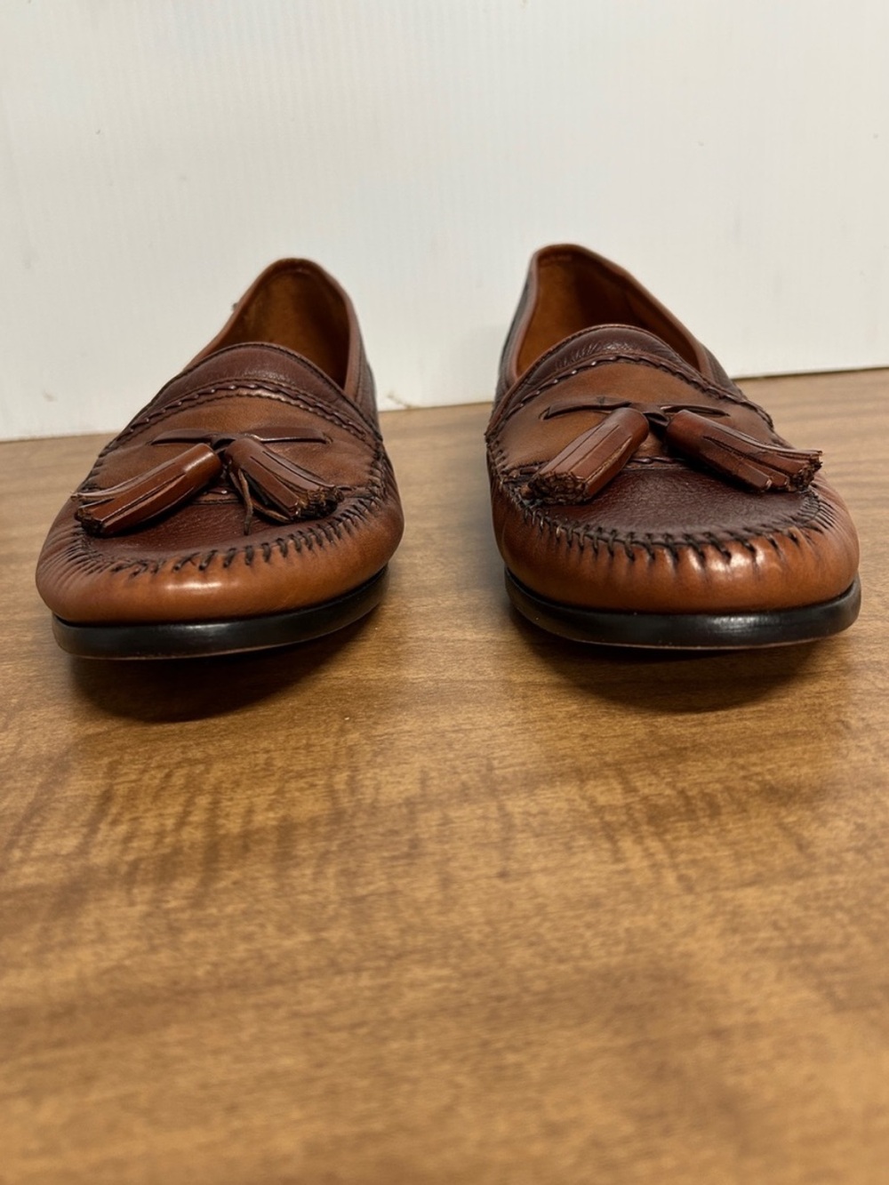 Brass Boot Handmade Leather Tassel Loafers Brown Men's 8.5 M Shoes Academia
O - Picture 4 of 17